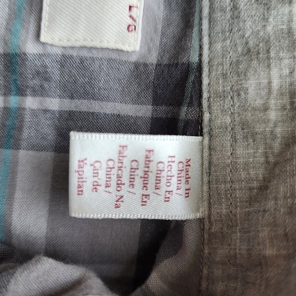 Penguin Blue Plaid Long sleeve Button Down Men's Shirt Size L - Picture 4 of 5